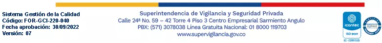 ACTA DE VISITA INSPECTIVA ORDINARIA EMPRESAS DE VIGILANCIA Y SEGURIDAD PRIVADA VR07