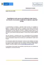 SuperVigilancia aclara que no está solicitando ningún tipo de contribución a las escuelas y academias de vigilancia y seguridad privada 