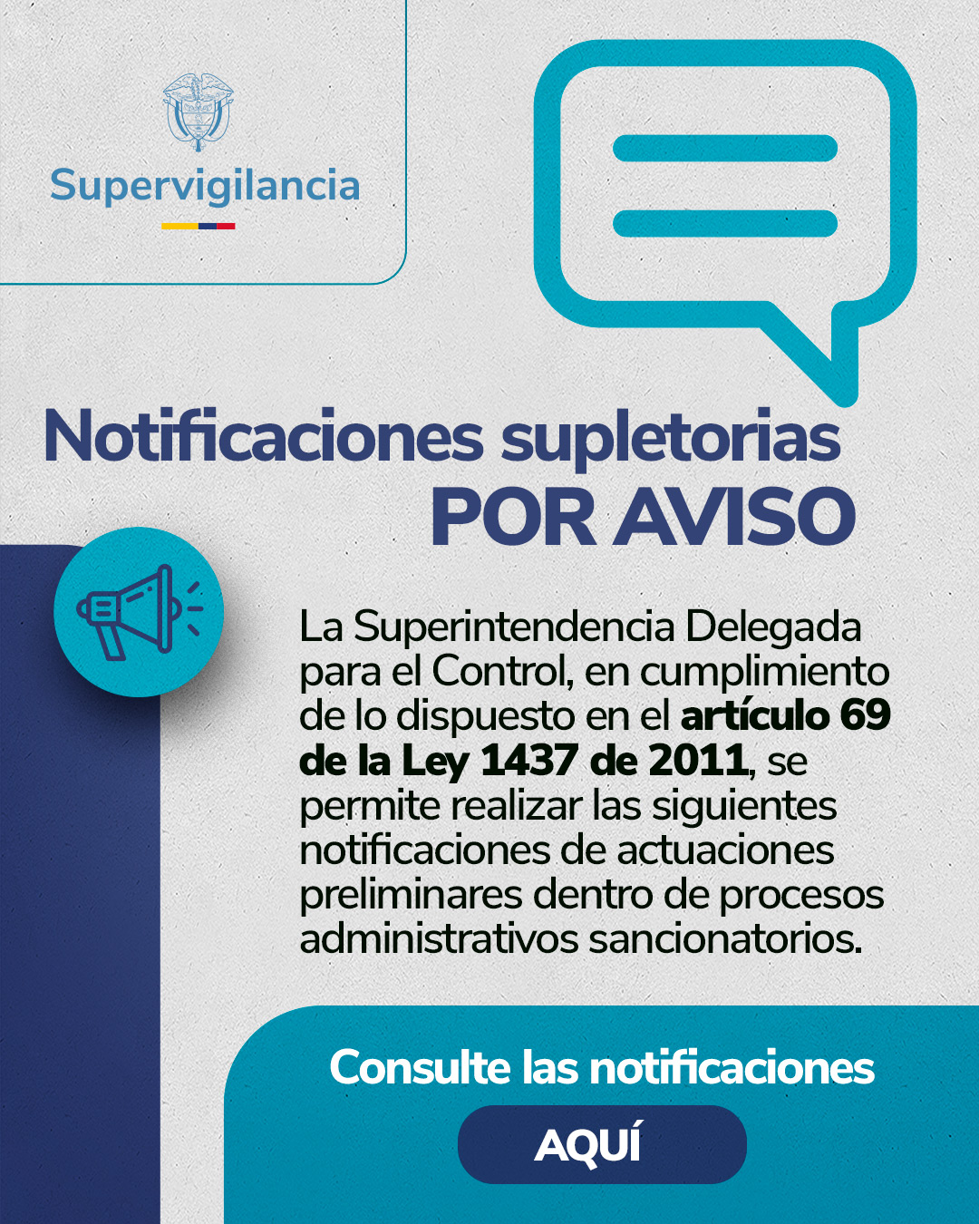 PopUp Notificaciones supletorias por aviso