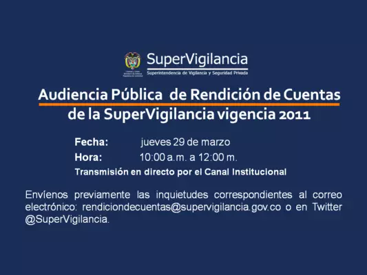 Participe en la Rendición de Cuentas vigencia 2011