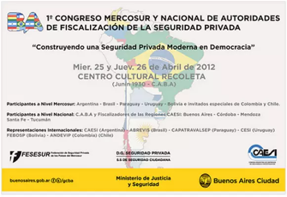 SuperVigilancia participa en Primer Congreso Mercosur y Nacional de Autoridades de Fiscalización de la Seguridad Privada