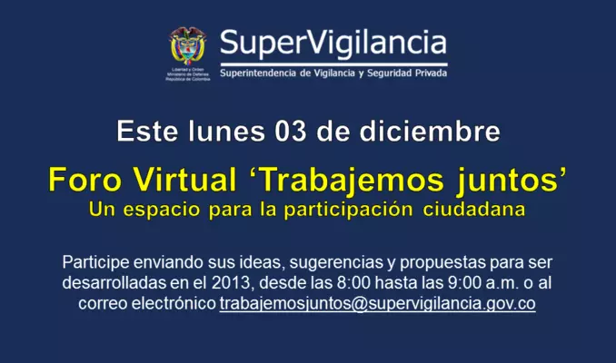 INGRESE Y PARTICIPE EN EL FORO VIRTUAL "TRABAJEMOS JUNTOS"