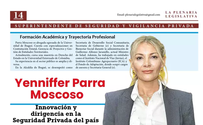 Superintendente de Vigilancia destacada en publicación del Periódico La Plenaria Legislativa