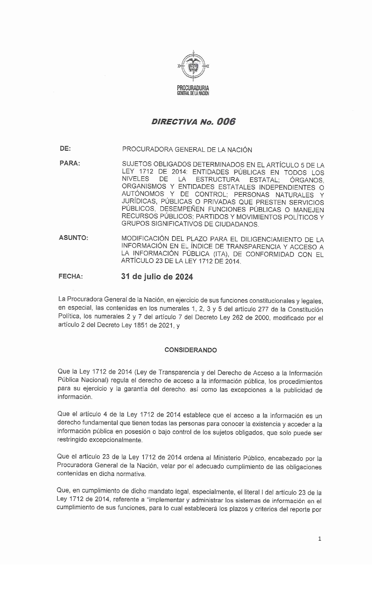 directiva ITA 06 1