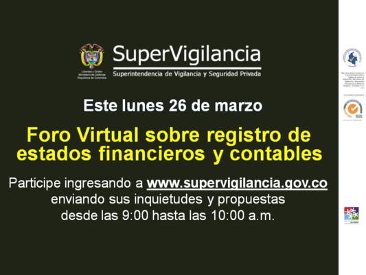 Foro virtual para atender inquietudes en el registro de reportes financieros