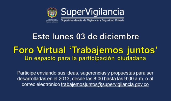 INGRESE Y PARTICIPE EN EL FORO VIRTUAL "TRABAJEMOS JUNTOS"